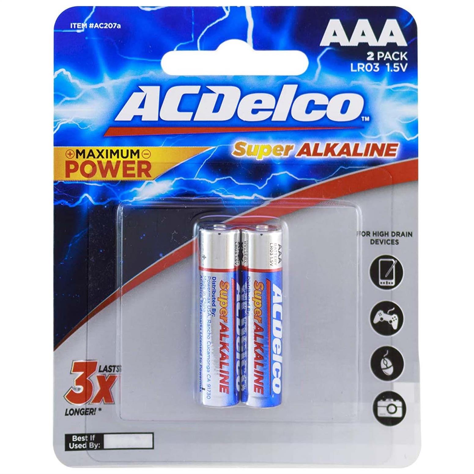 ACDelco Alkaline AAA Battery Pack of 2 Pieces