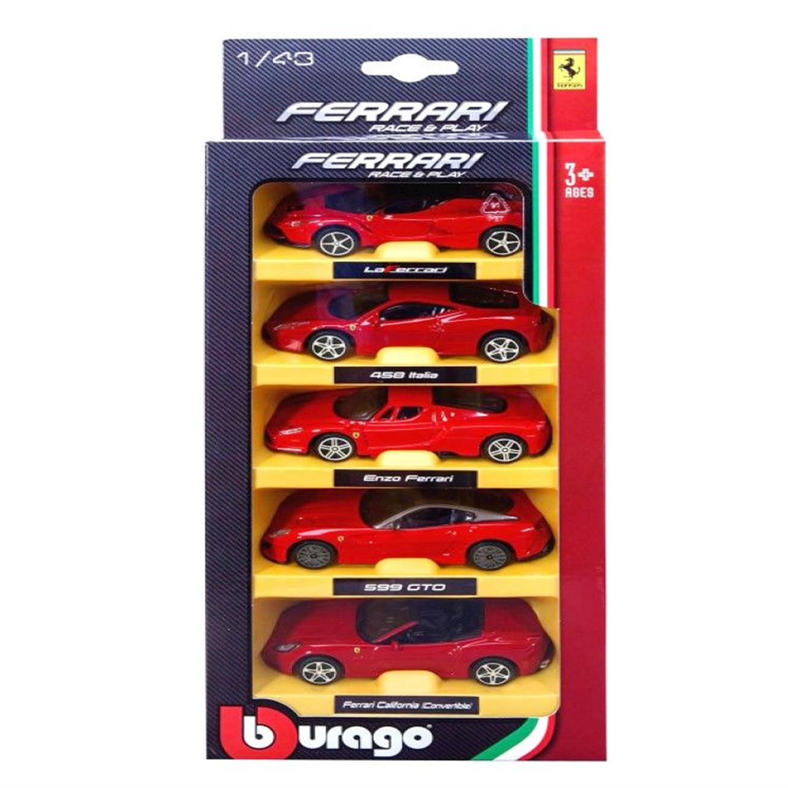 BURAGO 1:43 DIECAST CAR FERRARI 5PACK