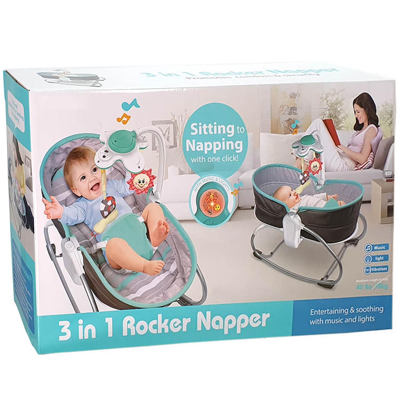 Baby Bouncer & Swing Snooze 3 in 1 Grey
