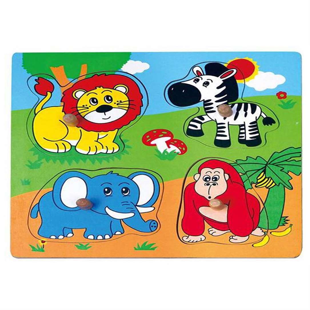 Wooden Flat Puzzle - Wild Animals